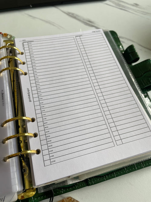 Daily Planner Insert – A5 Half-Hour Agenda (Digital or 31-Day Printed Set)