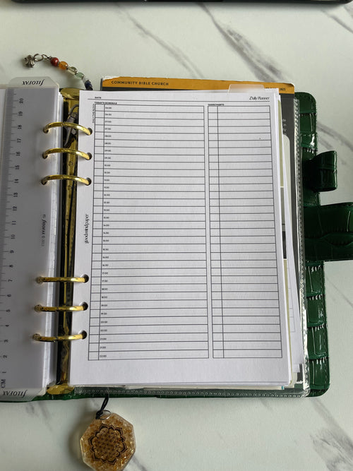 Daily Planner Insert – A5 Half-Hour Agenda (Digital or 31-Day Printed Set)