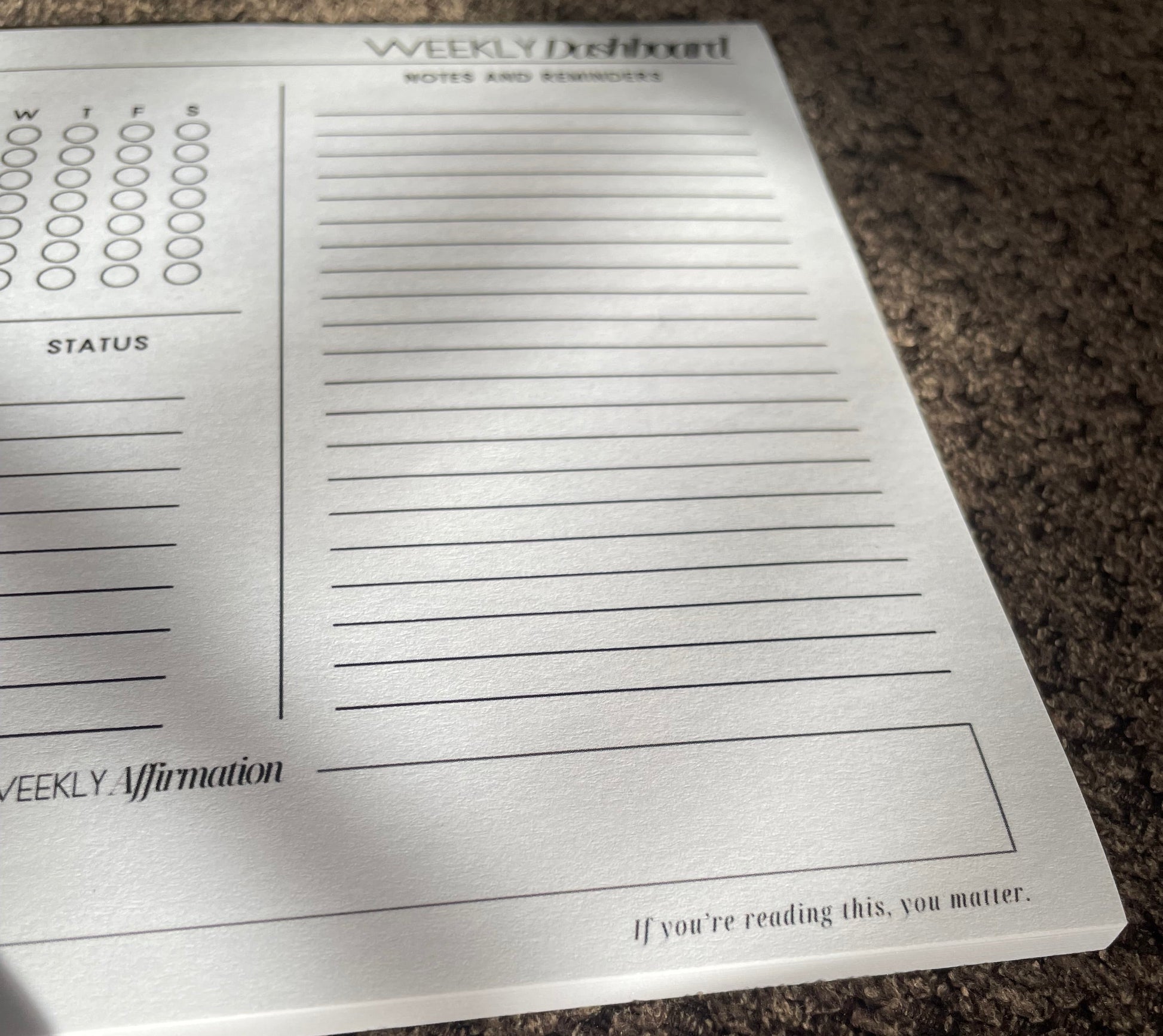 The Weekly Dashboard: Your Ultimate Weekly Planning Notepad