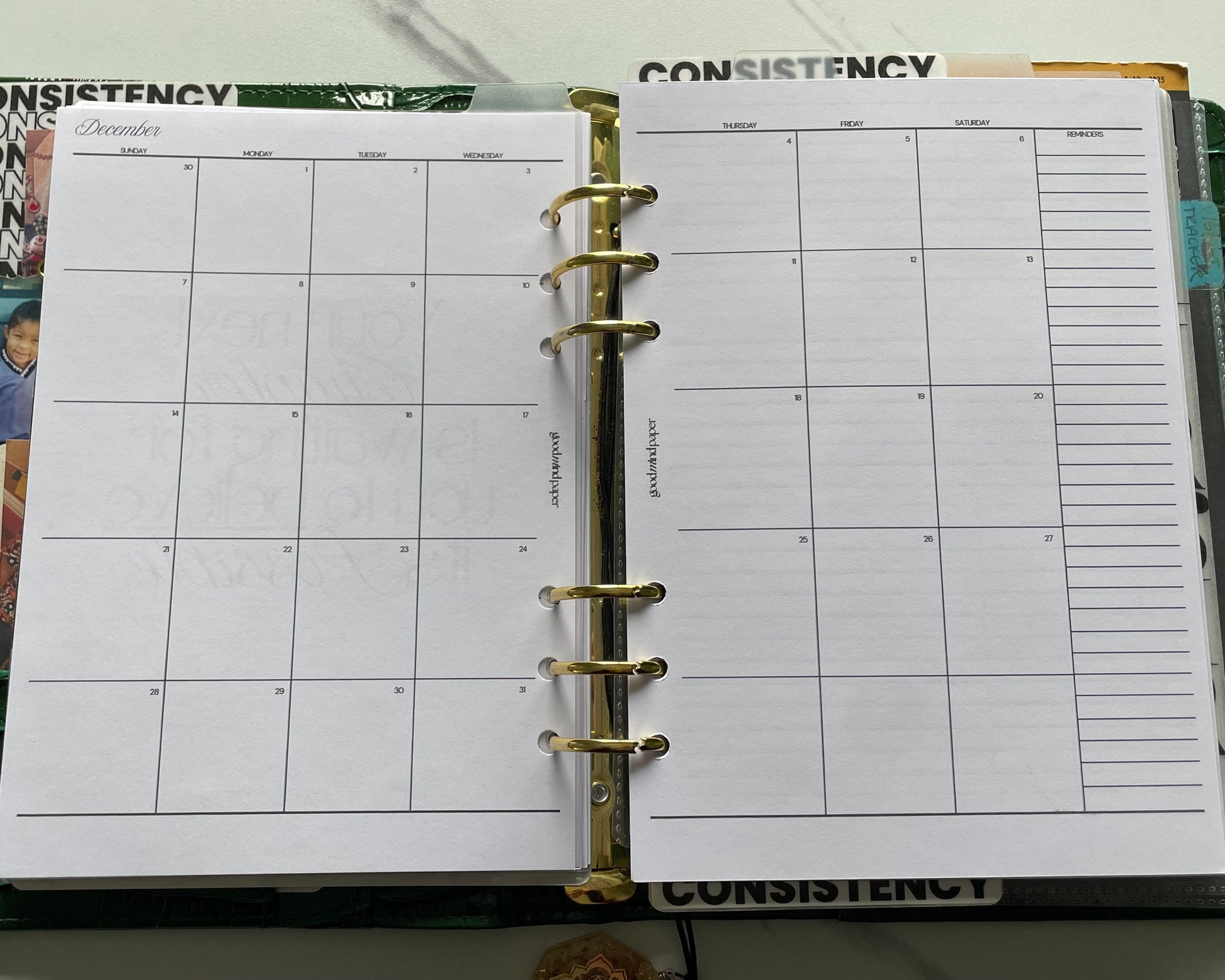 December Monthly Calendar Overview – A5 Printable (Freebie!)