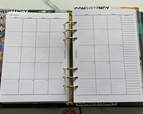 December Monthly Calendar Overview – A5 Printable (Freebie!)