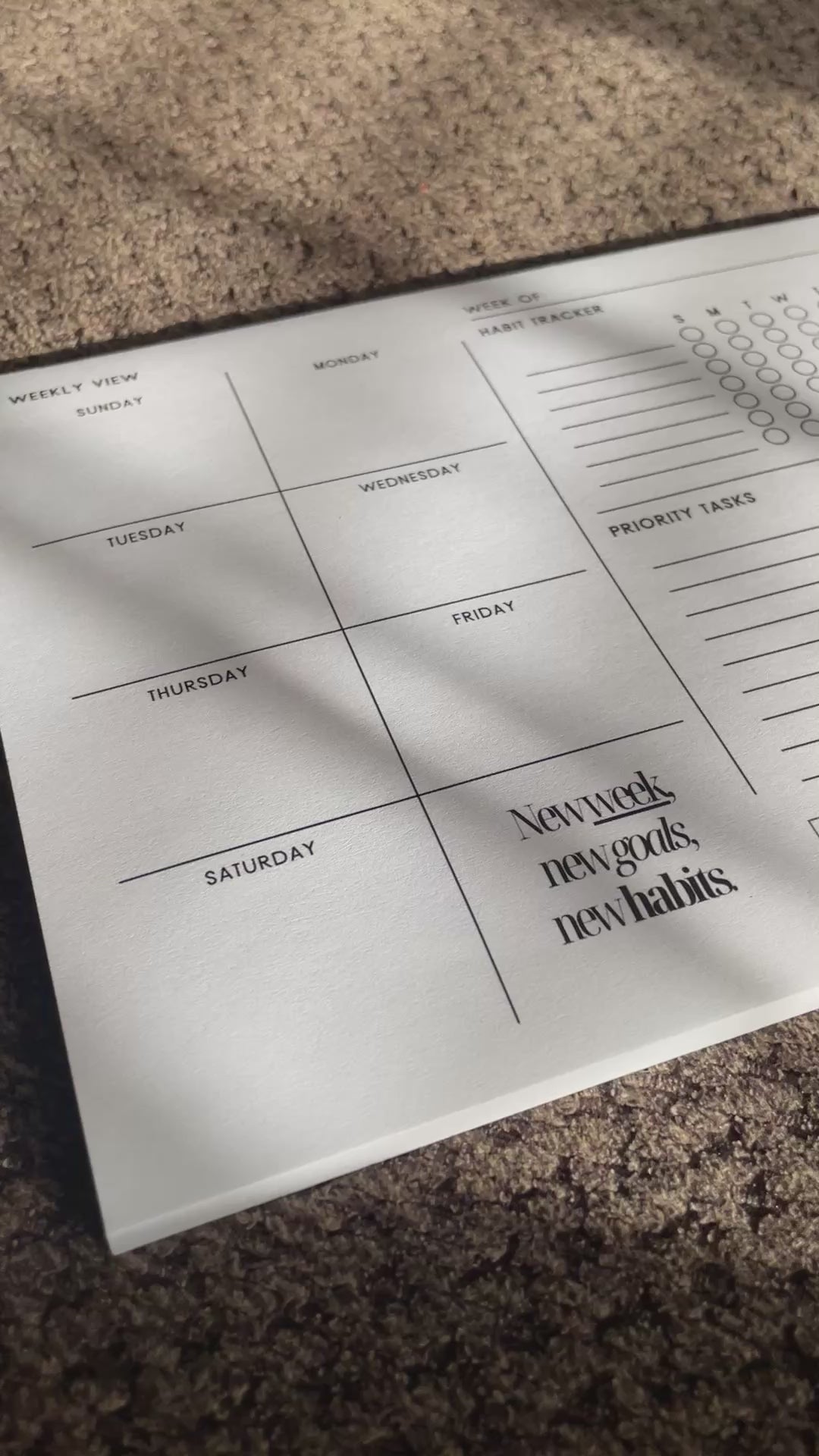 The Weekly Dashboard: Your Ultimate Weekly Planning Notepad