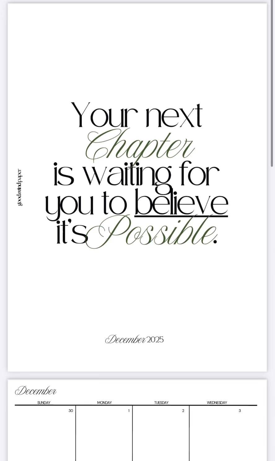 December Monthly Calendar Overview – A5 Printable (Freebie!)